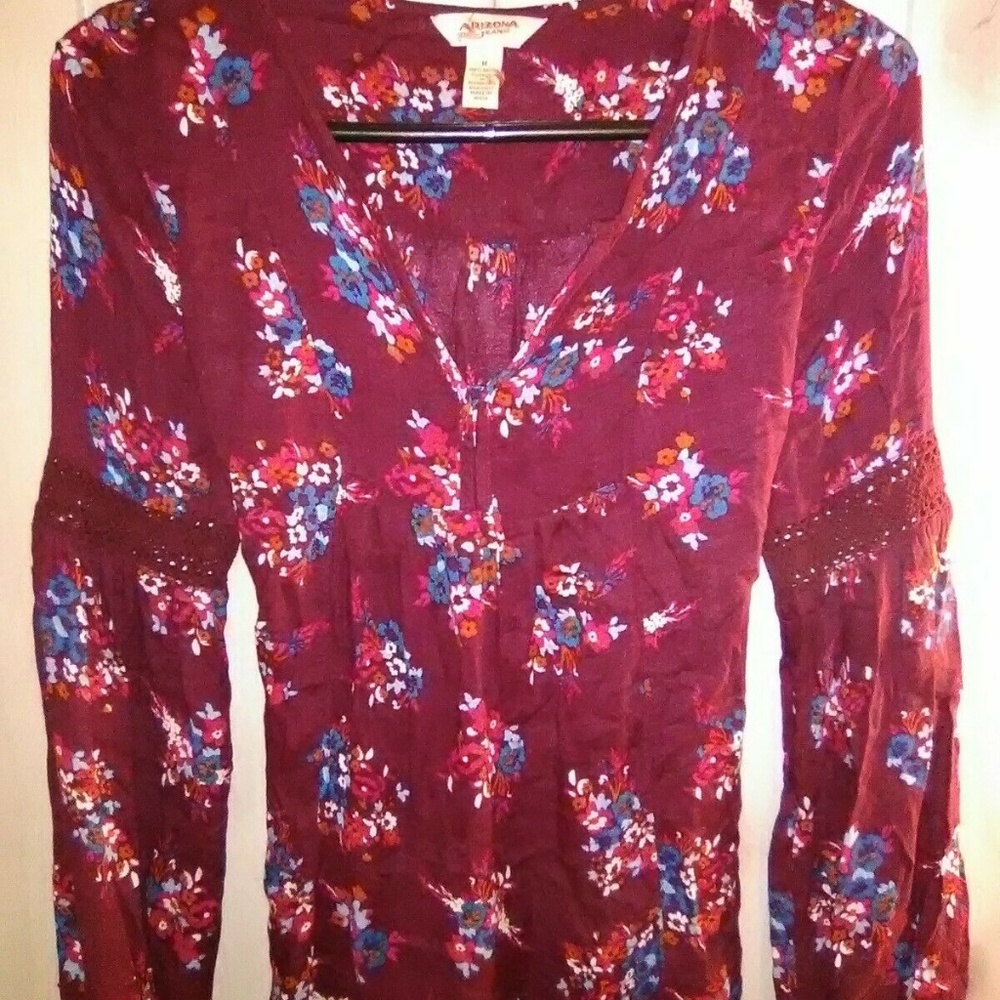 Women's Floral Long Sleeve Retro Style Blouse